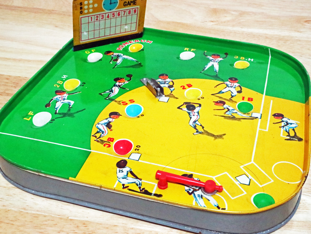 ベースボールゲーム ブリキに印刷された選手イラスト①