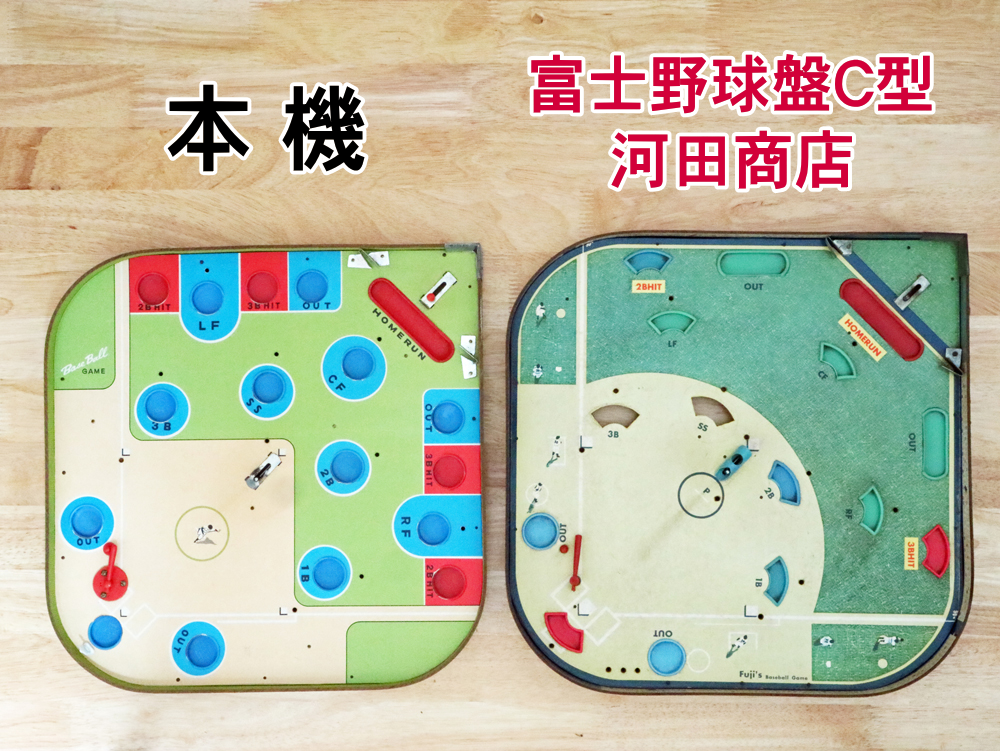 ベースボールゲームと河田「富士野球盤C型」比較